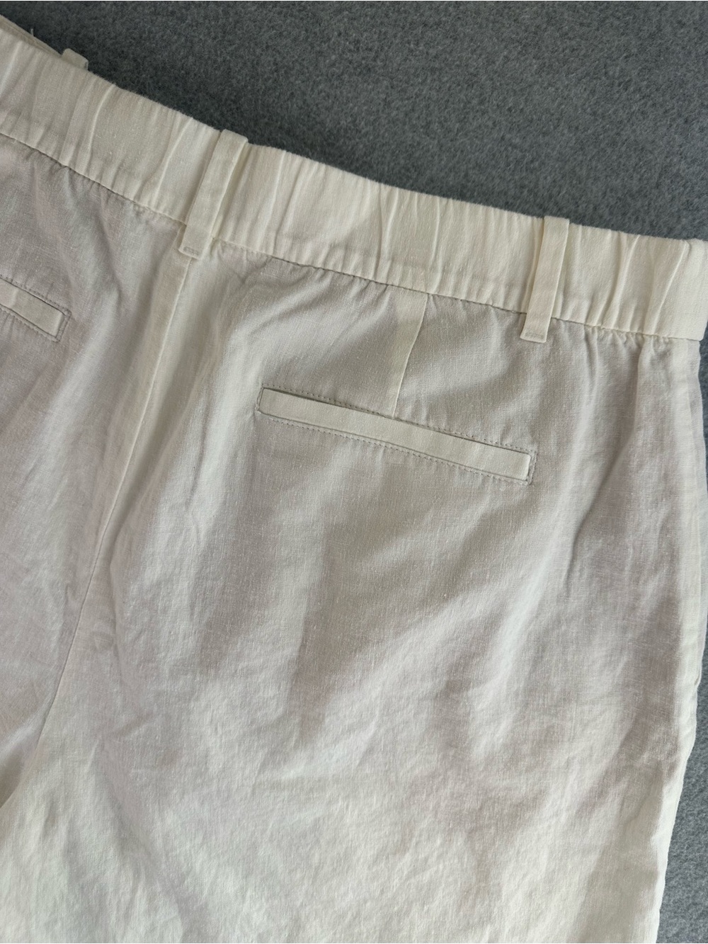 GAP White Linen Blend High Waisted Pleated Shorts Size Womens Large New With Tag - Picture 9 of 11